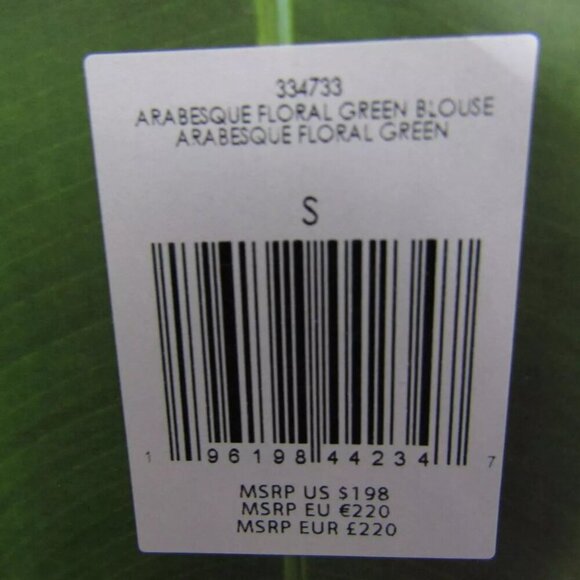NEW FARM RIO Womens Arabesque Floral Blouse Size S Green - Picture 8 of 15